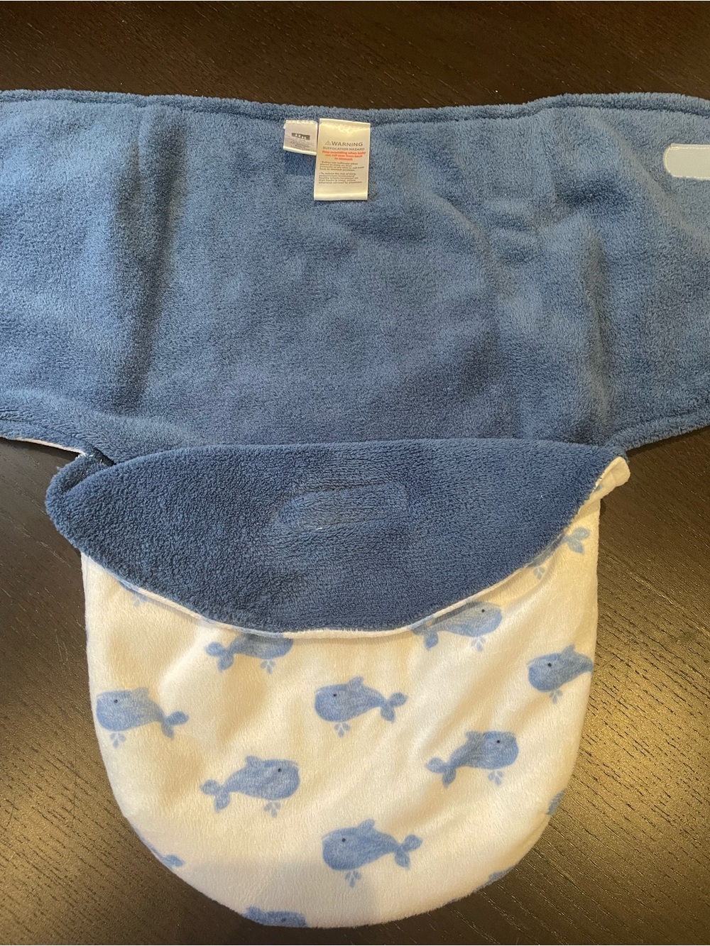 Blue Whale-Print Diaper Cover Swaddle